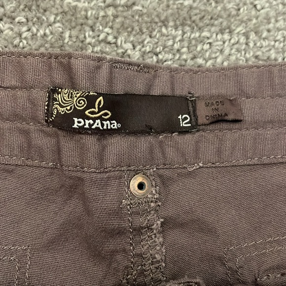 Prana Women’s Organic Cotton Drawstring Brown Shorts Size 12 - Picture 2 of 9